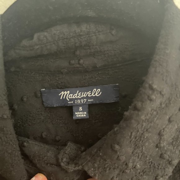 Madewell Cropped Short Sleeve, Textured Button-Up, S - Picture 3 of 3